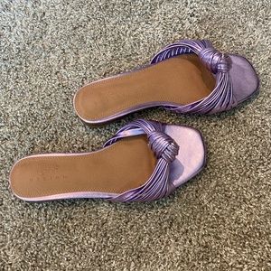 Asos metallic purple knot slide sandals. Worn once.